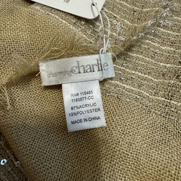 Charming Charlie Gold Light Brown Scarf - Picture 3 of 4